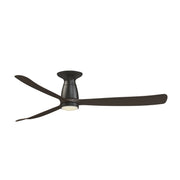 Fanimation Kute 60in Flush Mount Smart Ceiling Fan with Knurled LED Light Kit | Dark Bronze and Dark Walnut Composite Blades | Model FPD8560DZ-KLK-F