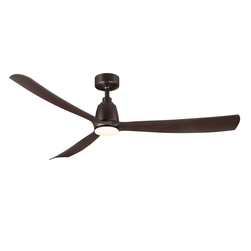Fanimation Kute 60in Smart Ceiling Fan with LED Light Kit | Dark Bronze and Dark Walnut Composite Blades | Bedroom, Living Room | Model FPD8560DZ-LK