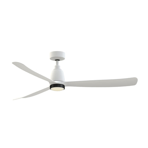 Fanimation Kute 60 60in Smart Ceiling Fan | Matte White and Black Knurled LED | Covered Patio & Bedroom | 60 x 60 x 14.48 in | Model FPD8560MW-BLKLK