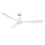 Fanimation Kute 60 60in Smart Ceiling Fan | Matte White and Double-Walled Clear Glass LED | Covered Patio & Bedroom | Model FPD8560MW-DWLK