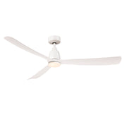 Fanimation Kute 60in 1-Light Ceiling Fan | Modern Matte White and Opal Frosted Glass | Covered Patio & Bedroom | Model FPD8560MW-LK