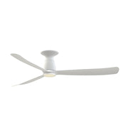 Fanimation Kute 60in Flush Mount 1-Light Ceiling Fan | Modern Matte White and Opal Frosted Glass | Covered Patio & Bedroom | Model FPD8560MW-LK-F