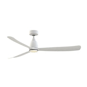 Fanimation Kute 60in 1-Light Ceiling Fan | Modern Matte White and Black Opal Frosted Glass | Covered Patio & Bedroom | Model FPD8560MW-LKBL