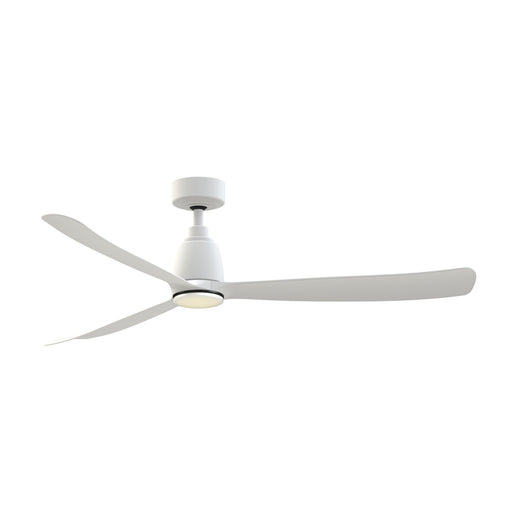 Fanimation Kute 60in 1-Light Ceiling Fan | Modern Matte White and Black Opal Frosted Glass | Covered Patio & Bedroom | Model FPD8560MW-LKBL