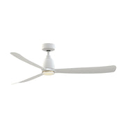 Fanimation Kute 60in 1-Light Ceiling Fan | Modern Matte White and Brushed Satin Brass Opal Frosted Glass | Covered Patio | Model FPD8560MW-LKBS