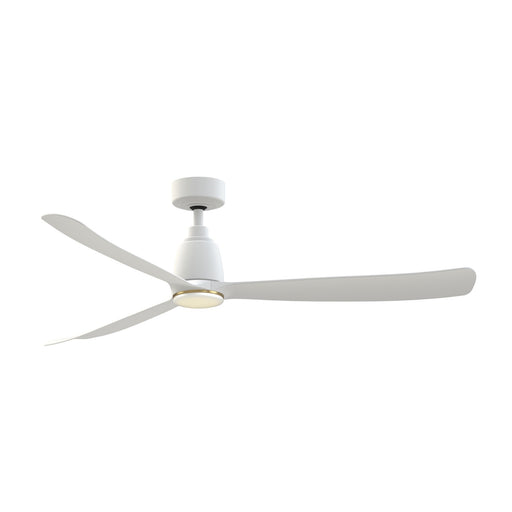 Fanimation Kute 60in 1-Light Ceiling Fan | Modern Matte White and Brushed Satin Brass Opal Frosted Glass | Covered Patio | Model FPD8560MW-LKBS