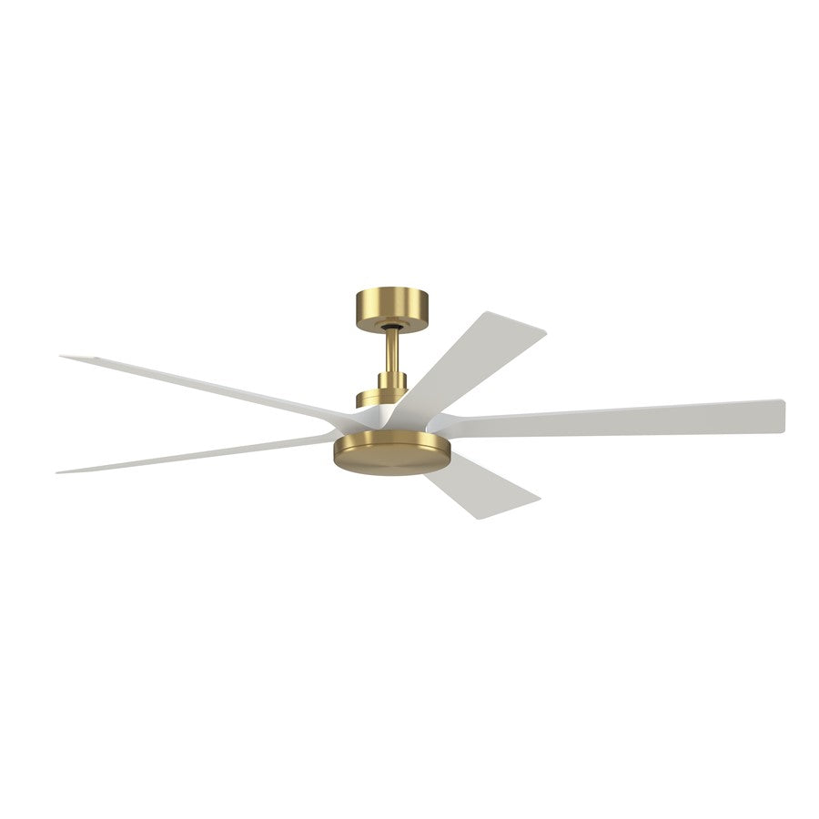 Fanimation TorchAire 64" Ceiling Fan/LED Light Kit, Brass/White - FPD8564BS