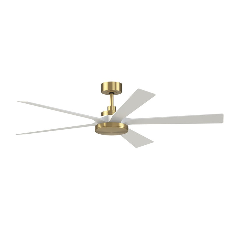 Fanimation TorchAire 64in 5-Light Ceiling Fan | Modern Brushed Satin Brass and Opal Frosted Glass | Covered Patio & Living Room | Model FPD8564BS