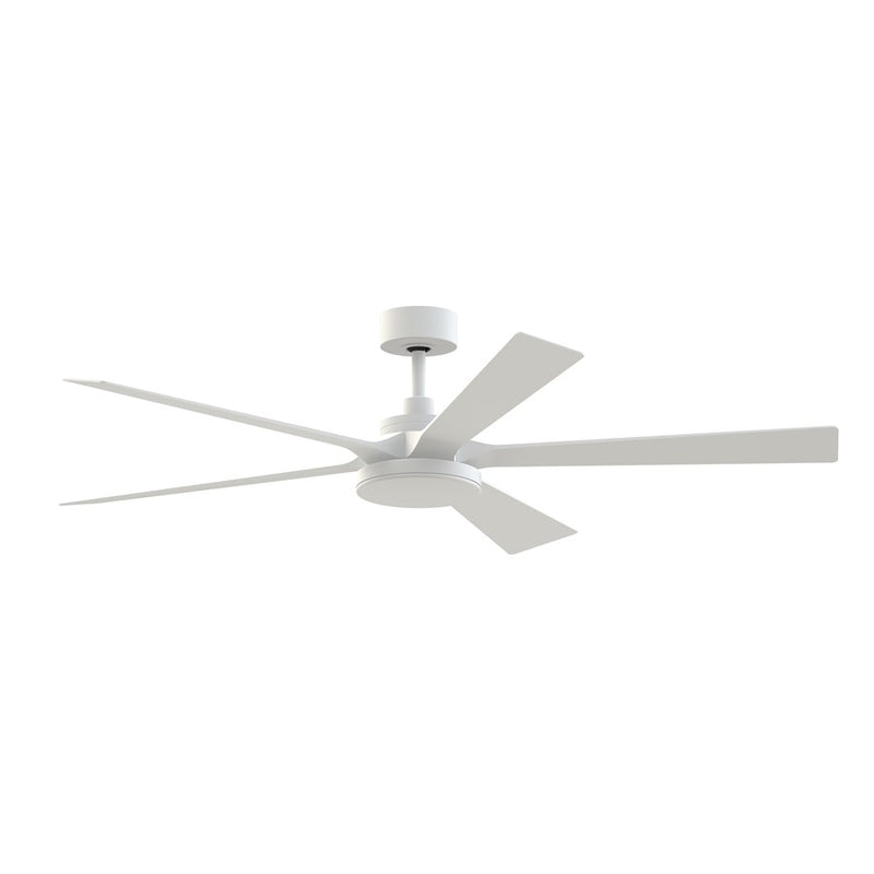 Fanimation TorchAire 64in 1-Light Ceiling Fan | Modern Matte White and Opal Frosted Glass | Covered Patio & Living Room | Model FPD8564MW