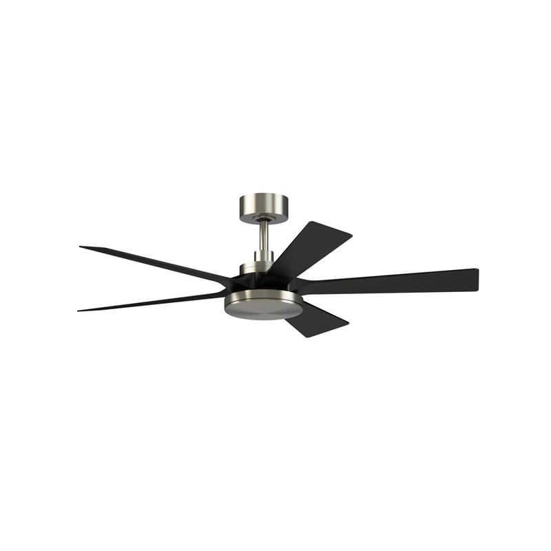 Fanimation TorchAire 52in 1-Light Ceiling Fan | Modern Brushed Nickel and Opal Frosted Glass | Covered Patio & Bedroom | Model FPD8570BN