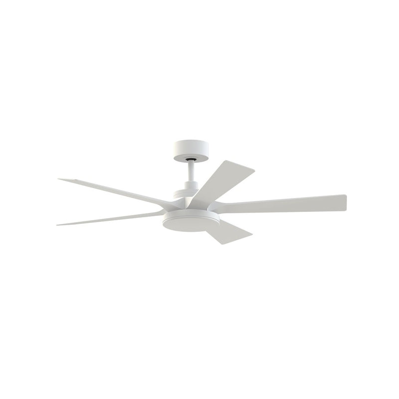 Fanimation TorchAire 52in 5-Blade Ceiling Fan | Matte White and Opal Frosted Glass | Living Room & Covered Patio | 52 x 52 x 14.8 in | Model FPD8570MW