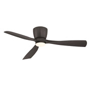 Fanimation Klinch 52in 3-Blade Ceiling Fan with LED Light | Black and Opal Frosted Glass | Indoor/Outdoor Living Room & Bedroom | Model FPS7679BL