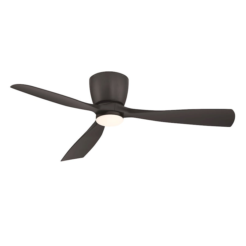Fanimation Klinch 52in 3-Blade Ceiling Fan with LED Light | Black and Opal Frosted Glass | Indoor/Outdoor Living Room & Bedroom | Model FPS7679BL