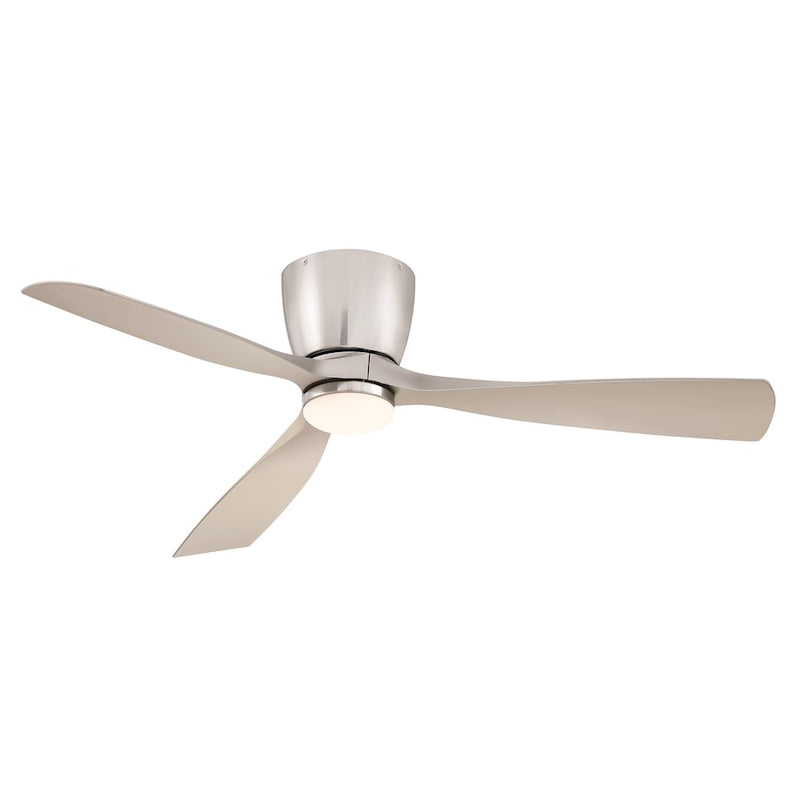 Fanimation Klinch 52in 3-Blade Ceiling Fan with LED Light | Brushed Nickel and Opal Frosted Glass | Indoor/Outdoor Living Room | Model FPS7679BN