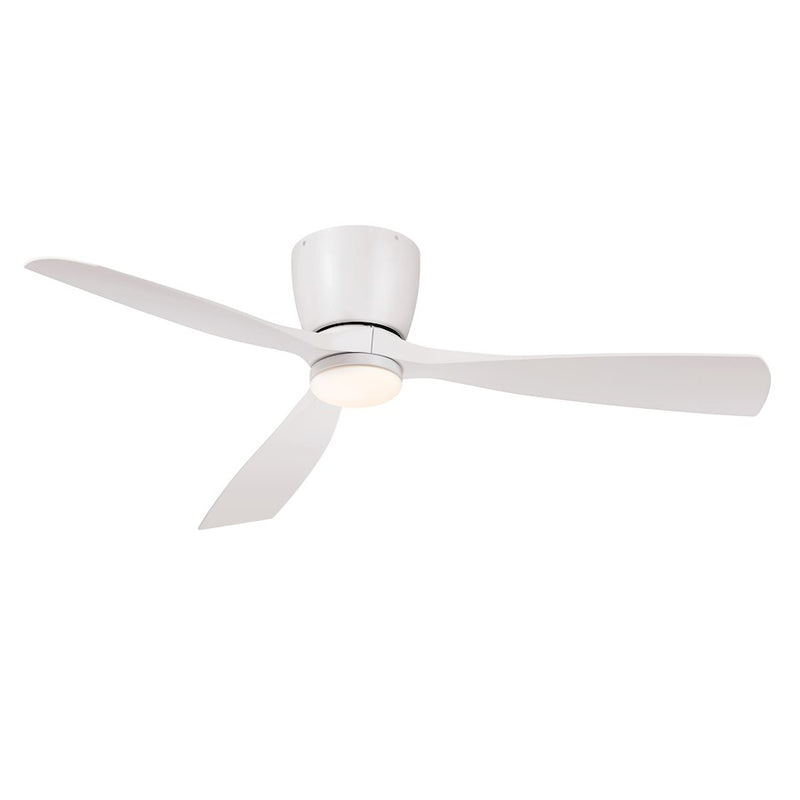 Fanimation Klinch 52in 3-Blade Ceiling Fan | Matte White and Opal Frosted Glass | Indoor & Outdoor Damp Rated | 1600 Lumens 3000K | Model FPS7679MW