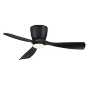 Fanimation Klinch 44in 3-Blade Ceiling Fan | Black and Opal Frosted Glass | Indoor & Outdoor Damp Rated | 1600 Lumens 3000K | Model FPS7681BL