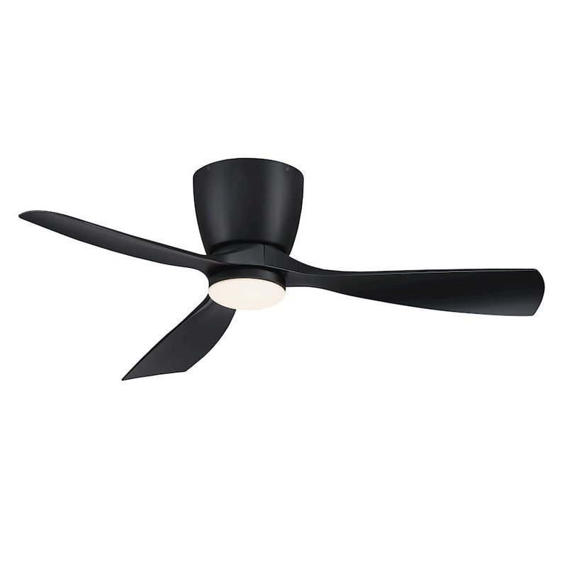 Fanimation Klinch 44in 3-Blade Ceiling Fan | Black and Opal Frosted Glass | Indoor & Outdoor Damp Rated | 1600 Lumens 3000K | Model FPS7681BL
