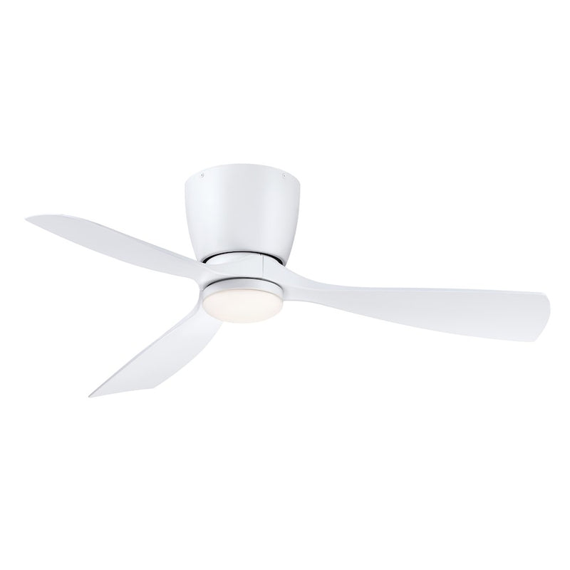 Fanimation Klinch 44in 3-Blade Ceiling Fan | Matte White and Opal Frosted Glass | Indoor & Outdoor Damp Rated | 1600 Lumens 3000K | Model FPS7681MW