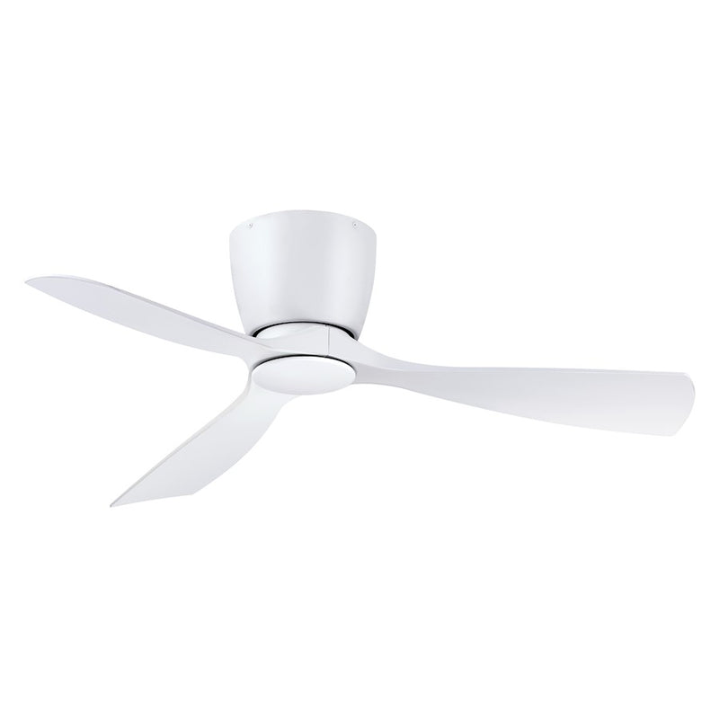 Fanimation Klinch 44in 3-Blade Ceiling Fan | Matte White and Opal Frosted Glass | Indoor & Outdoor Damp Rated | 1600 Lumens 3000K | Model FPS7681MW