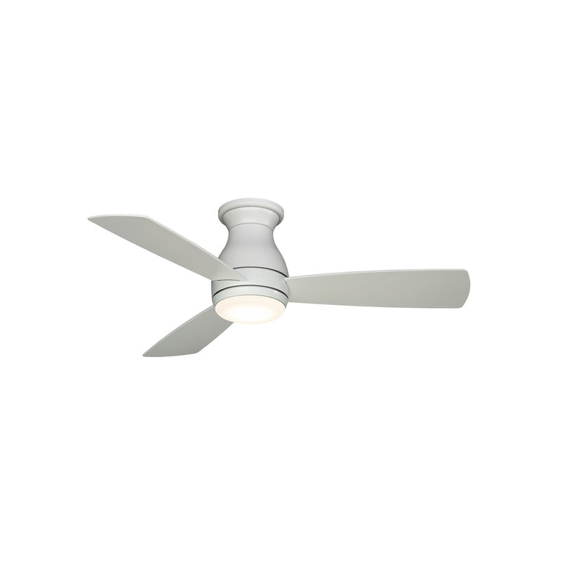 Fanimation Hugh 44in 1-Light Ceiling Fan | Matte White and Opal Frosted Glass | Bedroom & Living Room | 44 x 44 x 12 in | Model FPS8332MWW