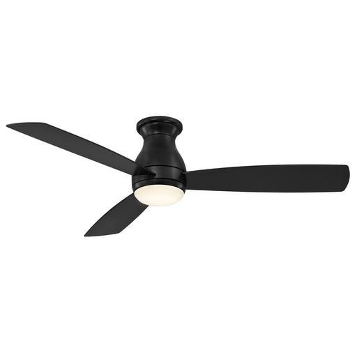 Fanimation Hugh 52in 1-Light Ceiling Fan | Black and Opal Frosted Glass | Bedroom & Covered Patio | 52 x 52 x 12 in | Model FPS8355BBLW