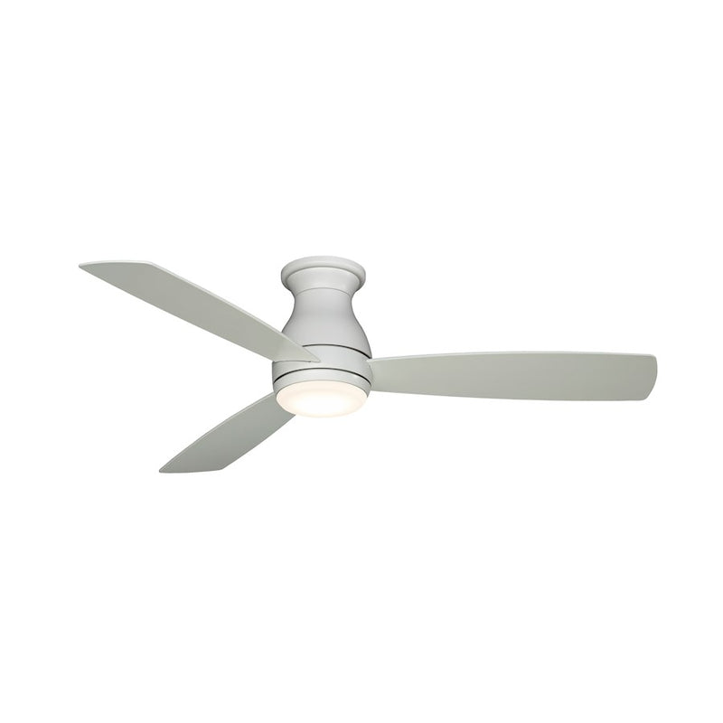 Fanimation Hugh 52in 3-Blade Wet Rated Ceiling Fan | Matte White and Opal Frosted Glass | Covered Patio & Outdoor Living | Model FPS8355BMWW