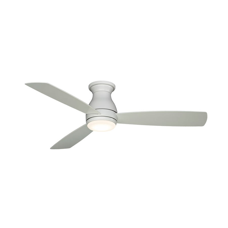 Fanimation Hugh 52in 3-Blade Ceiling Fan | Matte White and Opal Frosted Glass | Bedroom & Living Room | 52 x 52 x 12 in | Model FPS8355MWW