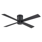 Fanimation Kwartet 52in 4-Blade Ceiling Fan | Black and Opal Frosted Glass | Bedroom & Covered Patio | 52 x 52 x 12 in | Model FPS8553BL