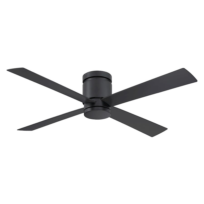 Fanimation Kwartet 52in 4-Blade Ceiling Fan | Black and Opal Frosted Glass | Bedroom & Covered Patio | 52 x 52 x 12 in | Model FPS8553BL