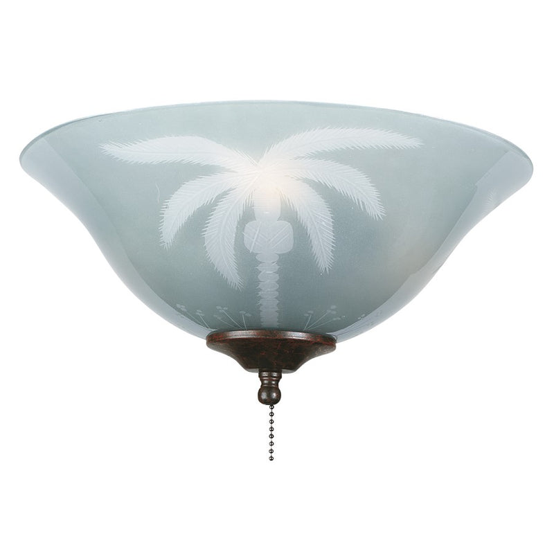 Fanimation G210 Etched Tropical Glass Bowl | Ceiling Fan Light Bowl | 4.5 x 12.75 x 4.5 in | Model G210