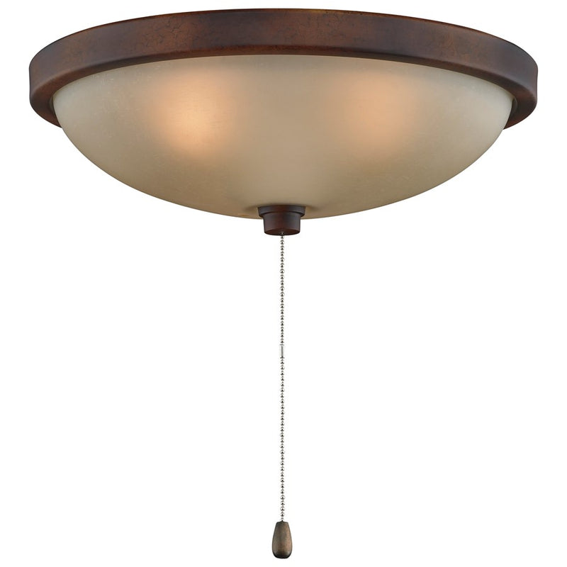 Fanimation 14in 3-Light Low Profile Bowl Light Kit | Tortoise Shell Finish | Bedroom & Living Room Ceiling Fan Light | Model LK114ATS