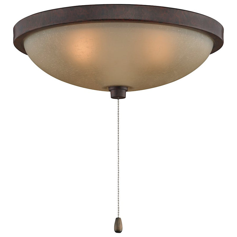 Fanimation 11in 3-Light Ceiling Fan Light Kit | Rust and Amber Frosted Glass | Bedroom & Living Room | 11.65 x 11.65 x 6 in | Model LK124ARS