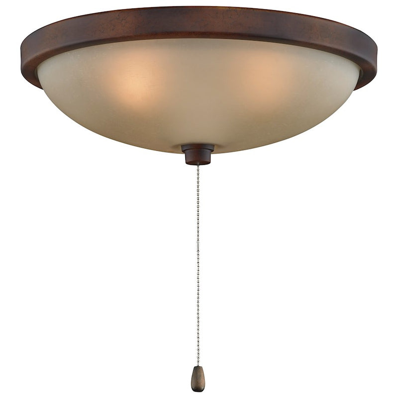 Fanimation 11in 3-Light Ceiling Fan Light Kit | Tortoise Shell and Amber Frosted Glass | Bedroom & Living Room | 11.65 x 11.65 x 6 in | Model LK124ATS