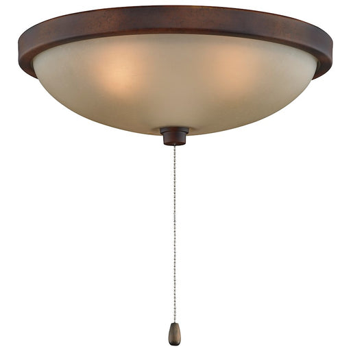 Fanimation 11in 3-Light Ceiling Fan Light Kit | Tortoise Shell and Amber Frosted Glass | Bedroom & Living Room | 11.65 x 11.65 x 6 in | Model LK124ATS