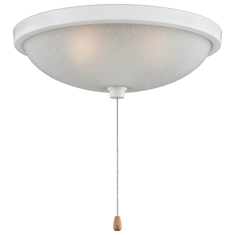 Fanimation 11in 3-Light Ceiling Fan Light Kit | White and White Frosted Glass | Dry/Damp Locations | 11.65 x 11.65 x 6 in | Model LK124WWH