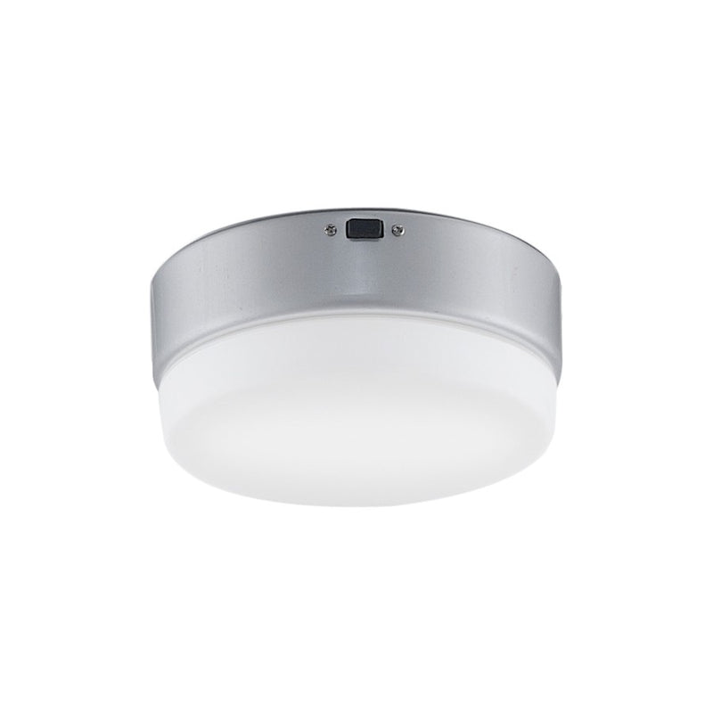 Fanimation Zonix 7in 1-Light Ceiling Fan Light Kit | Silver and Opal Frosted Glass | Covered Patio & Wet Locations | 7 x 7 x 4 in | Model LK4640BSLW