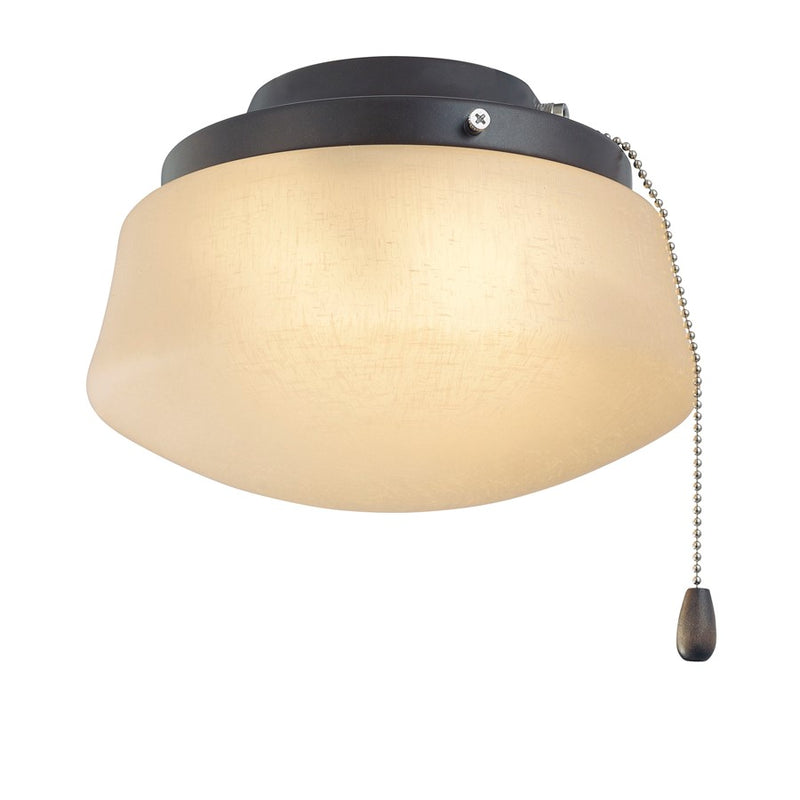 Fanimation Low Profile Light Kit 1-Light Ceiling Fan Light Kit | Oil-Rubbed Bronze and Flared Linen Glass | Bedroom & Living Room | Model LKLP112AOB