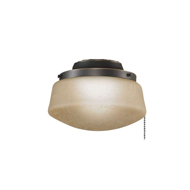 Fanimation Low Profile Light Kit 1-Light Ceiling Fan Light Kit | Pewter and Flared Linen Glass | Bedroom & Living Room | Model LKLP112WPW