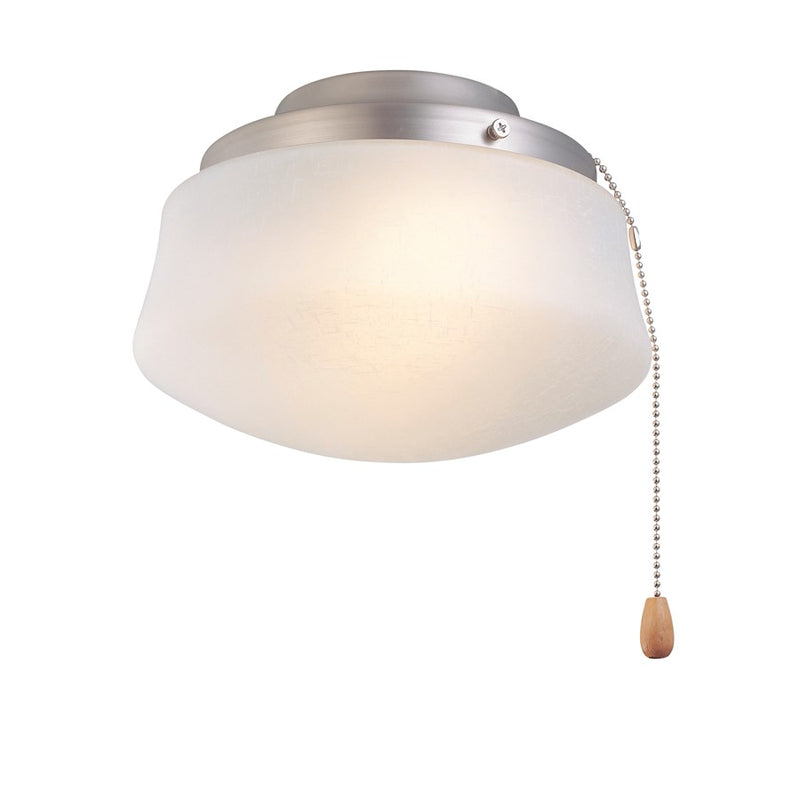 Fanimation Low Profile Light Kit 1-Light Ceiling Fan Light Kit | Satin Nickel and Flared Linen Glass | Bedroom & Living Room | Model LKLP112WSN