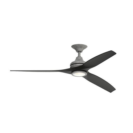 Fanimation Spitfire 48in 3-Blade Damp Rated Ceiling Fan Motor | Galvanized Finish | Indoor & Covered Patio | 48 x 48 x 12 in | Model MA6721BGZ