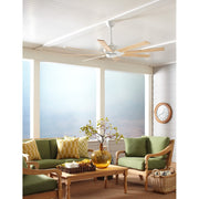 Fanimation Levon Custom 52in 8-Blade Ceiling Fan | Matte White DC Motor | Living Room & Bedroom | 52 x 52 x 16 in | Model MAD7912MW