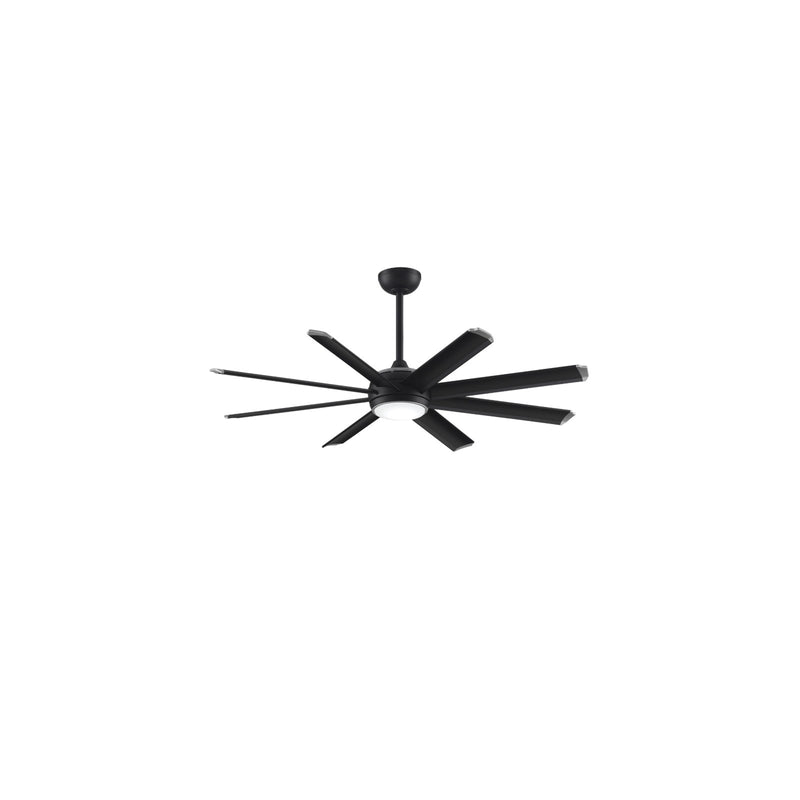 Fanimation Stellar Custom 56in 8-Blade Ceiling Fan | Black with Opal Frosted LED | Covered Patio & Large Rooms | 56 x 56 x 14 in | Model MAD7997BLW