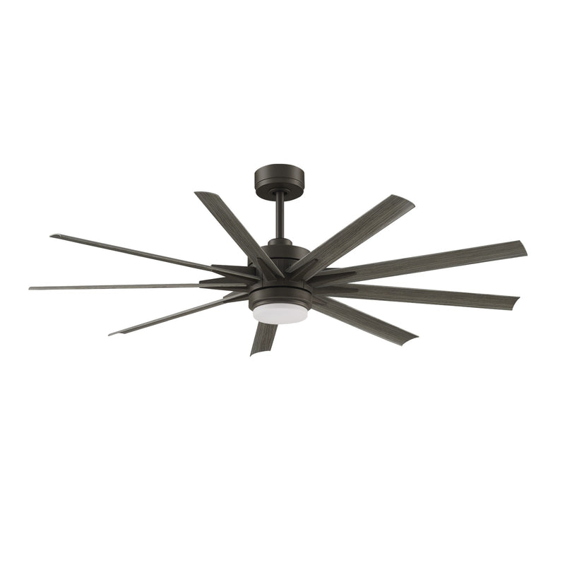 Fanimation Odyn Custom 72in 9-Blade Ceiling Fan | Matte Greige and Opal Frosted Glass | Living Room & Bedroom | 72 x 72 x 17 in | Model MAD8152GRW