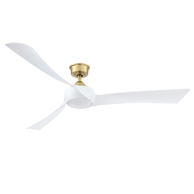 Fanimation Wrap Custom 64in 3-Blade Ceiling Fan Motor | Brushed Satin Brass Finish | Indoor & Covered Patio | 64 x 64 x 16 in | Model MAD8531BS