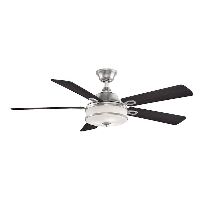 Fanimation Stafford 52in 3-Light Ceiling Fan | Brushed Nickel and Walnut/Cherry Wood Blades | Living Room & Bedroom | Model PL8274BN