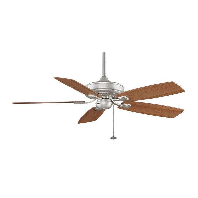 Fanimation Edgewood 52in 5-Blade Ceiling Fan | Satin Nickel and Walnut/Light Walnut Blades | Living Room & Bedroom | 52 x 52 x 1.3 in | Model TF610SN