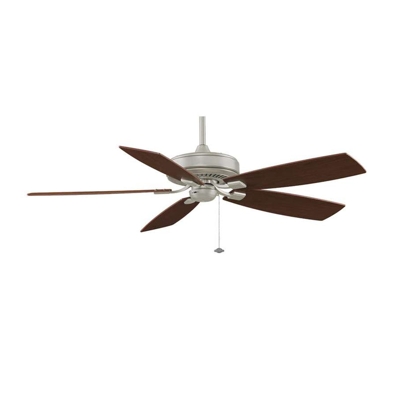 Fanimation Edgewood Deluxe 60in 5-Blade Ceiling Fan | Satin Nickel and Walnut/Light Walnut Blades | Indoor & Covered Patio | Model TF710SN
