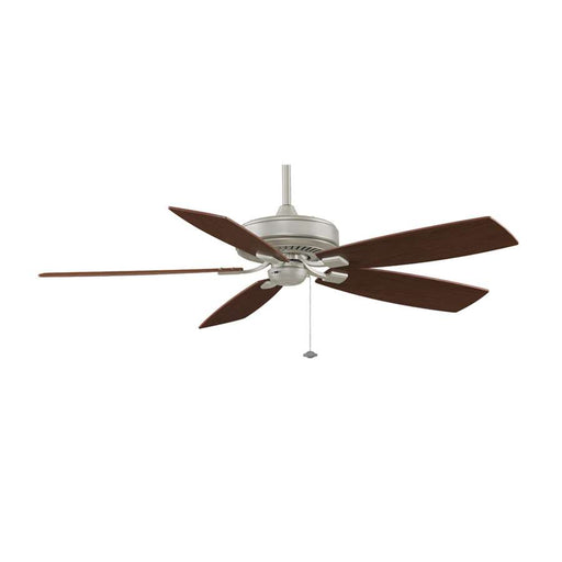 Fanimation Edgewood Deluxe 60in 5-Blade Ceiling Fan | Satin Nickel and Walnut/Light Walnut Blades | Indoor & Covered Patio | Model TF710SN