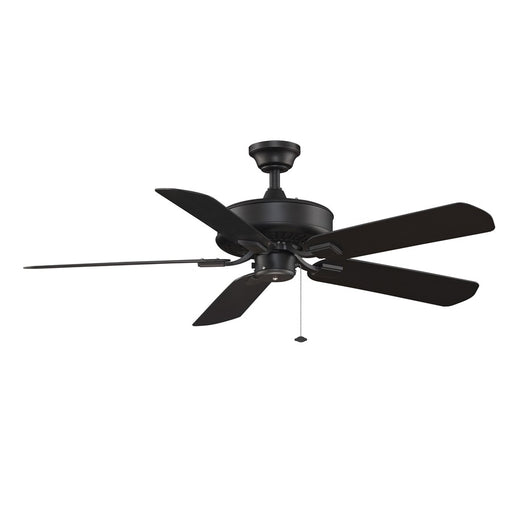 Fanimation Edgewood Wet Location 50in 5-Blade Ceiling Fan | Black Finish and Black Blades | Covered Patio & Sunroom | Model TF910BL