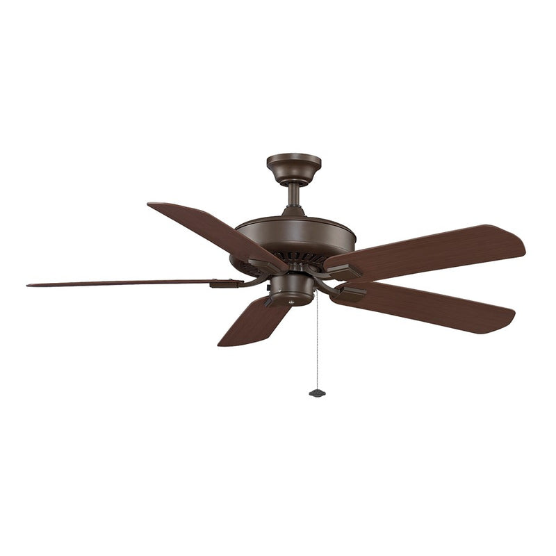 Fanimation Edgewood Wet Location 50in 5-Blade Ceiling Fan | Oil-Rubbed Bronze Finish and Dark Cherry Blades | Covered Patio & Sunroom | Model TF910OB
